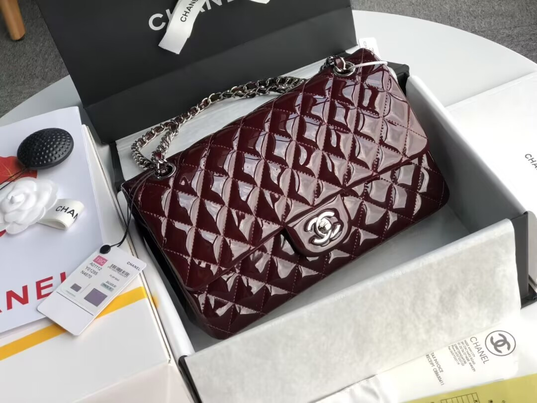 Chanel Classic Flap Bag Burgundy 25cm - Image 2