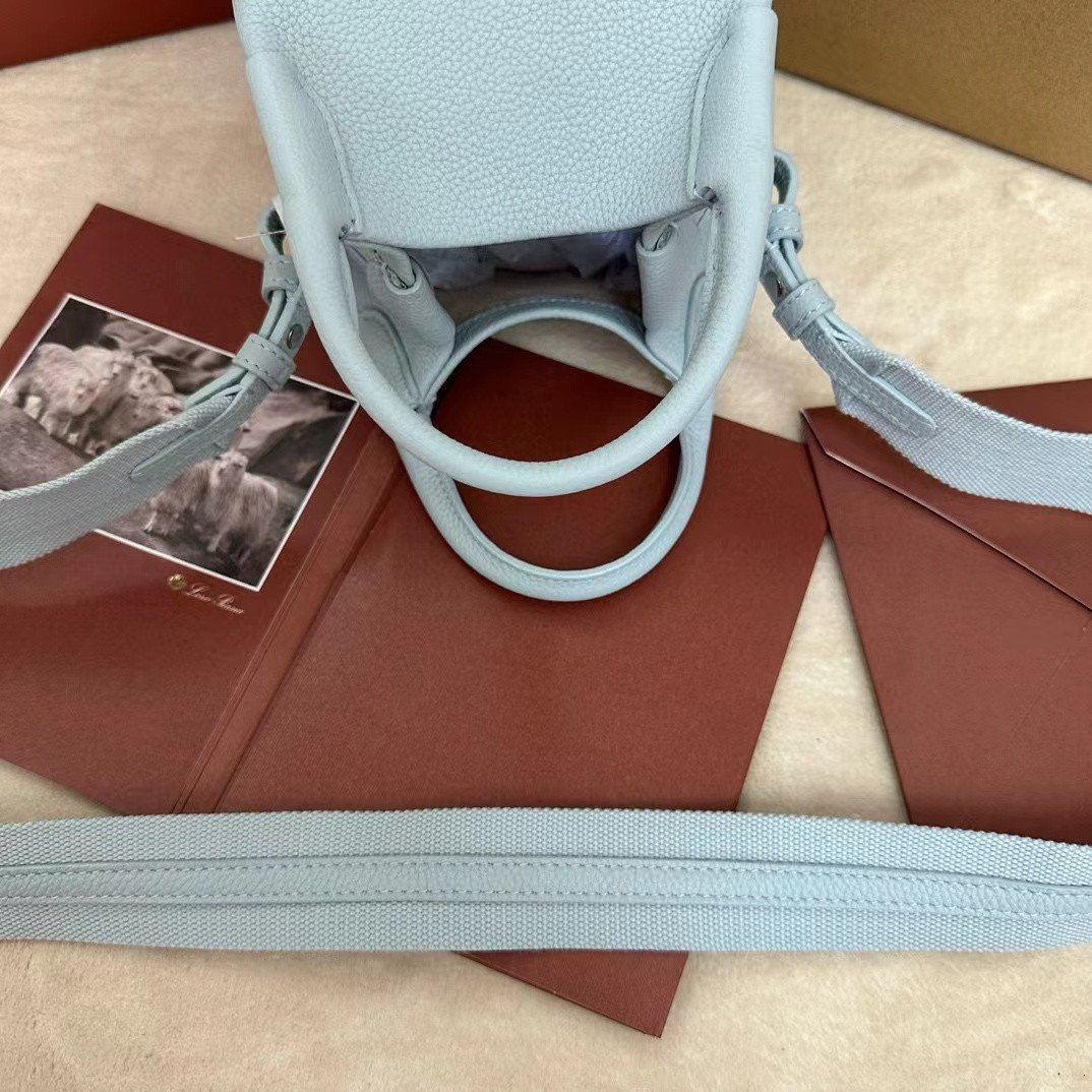 Loro Piana Small Bale Bag Grained Calfskin(21*17*17cm) - Image 9