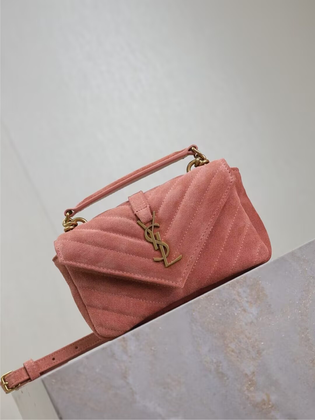 YSL Loulou college mini in suede 20x13x3cm - Image 3