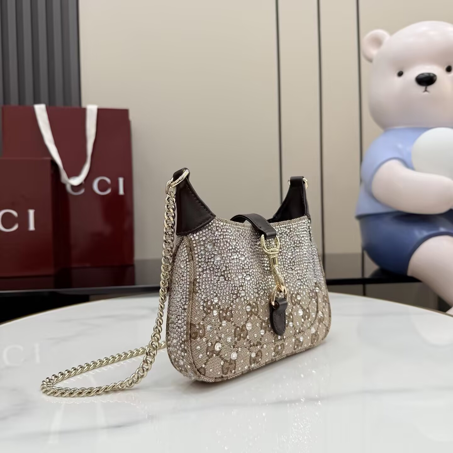 Gucci Jackie Notte Mini Crystal Handbag 19.5x18x3.5cm - Image 4