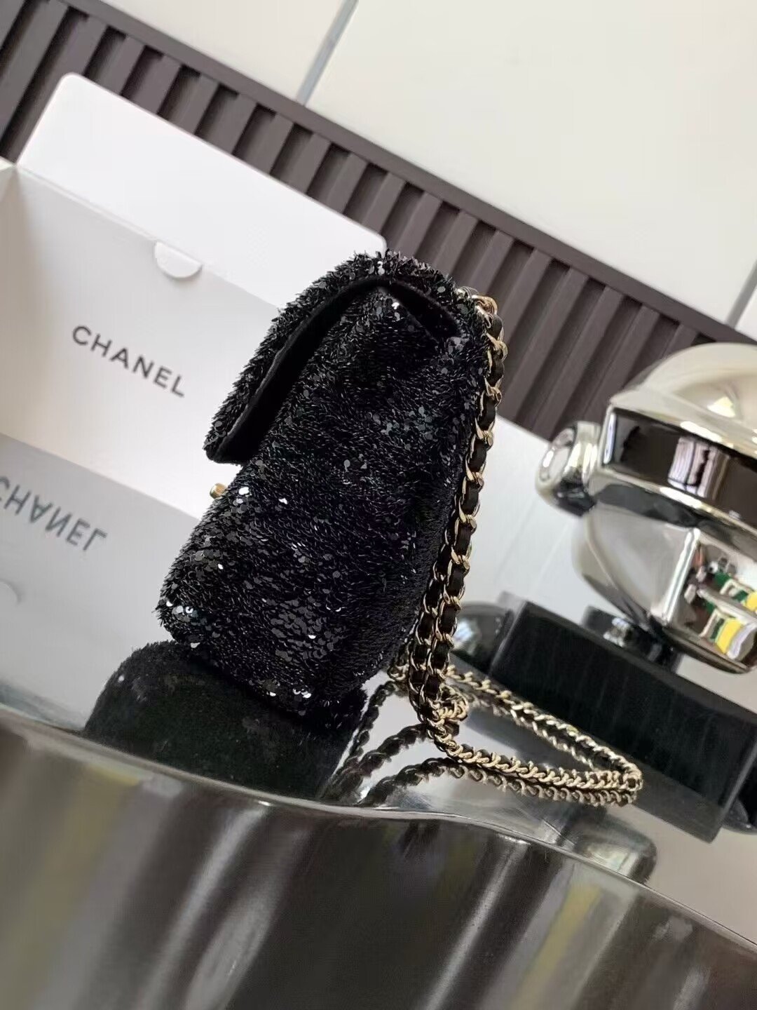Chanel Mini CF Gram Glitter Dinner Bag 20x15x7cm - Image 7