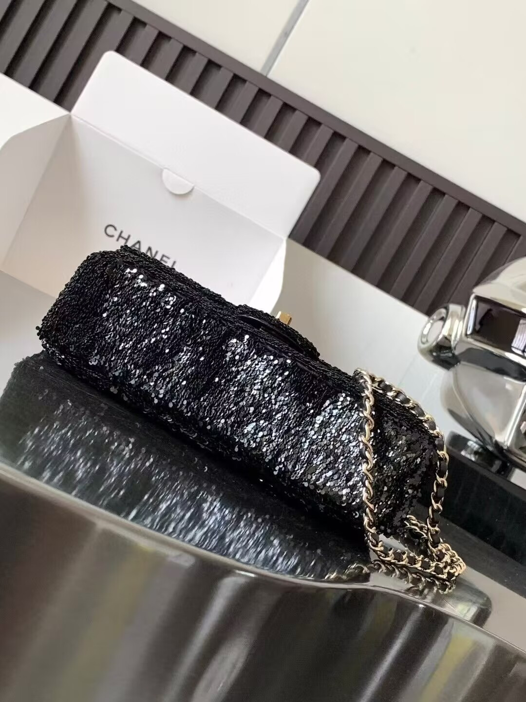 Chanel Mini CF Gram Glitter Dinner Bag 20x15x7cm - Image 8