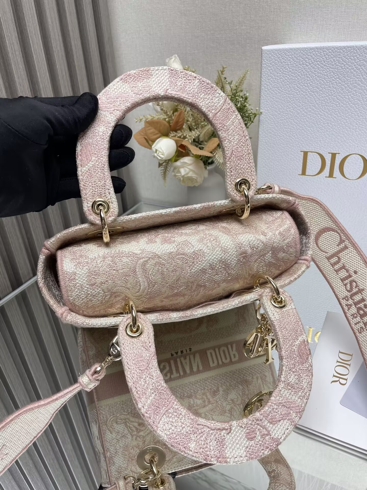 Dioriviera Medium Dior Lady D-Lite Bag 24x20x11cm - Image 7
