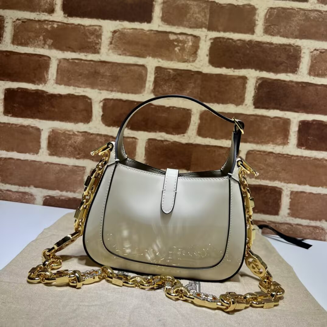 Gucci Mini Jackie 1961 Patent Leather Shoulder Bag 19x13x3cm - Image 3