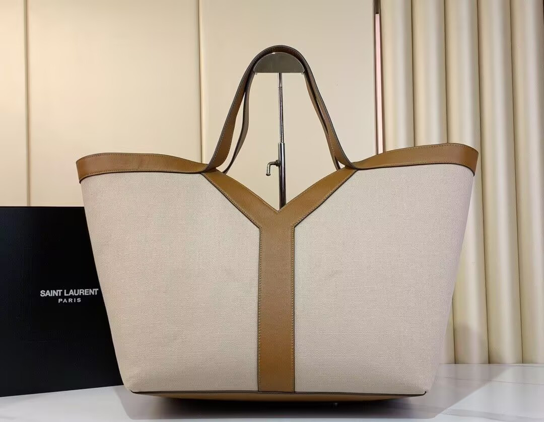 YSL Y Tote In Canvas And Leather 37*32*7cm