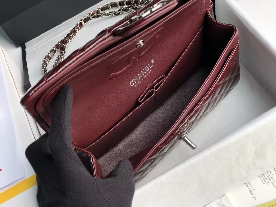 Chanel Classic Flap Bag Burgundy 25cm - Image 5