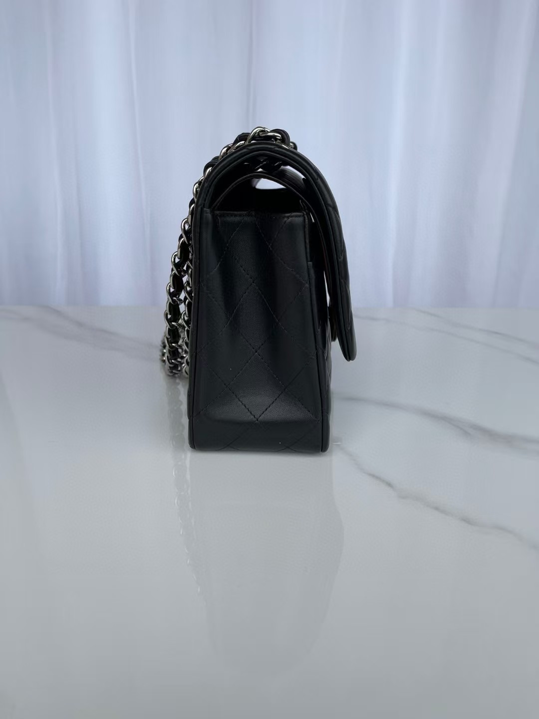 Chanel Classic Flap Jumbo 30cm CF shiny black 19.5×30×10cm - Image 6