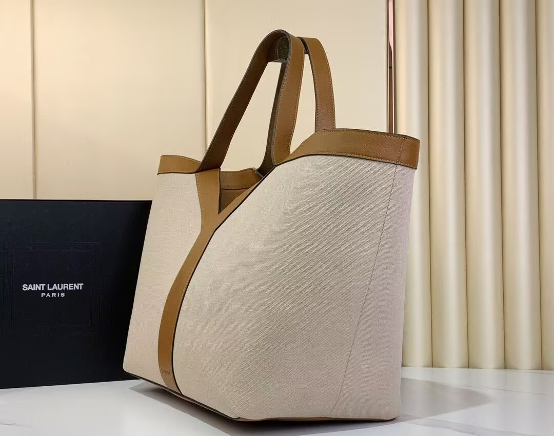 YSL Y Tote In Canvas And Leather 37*32*7cm - Image 4
