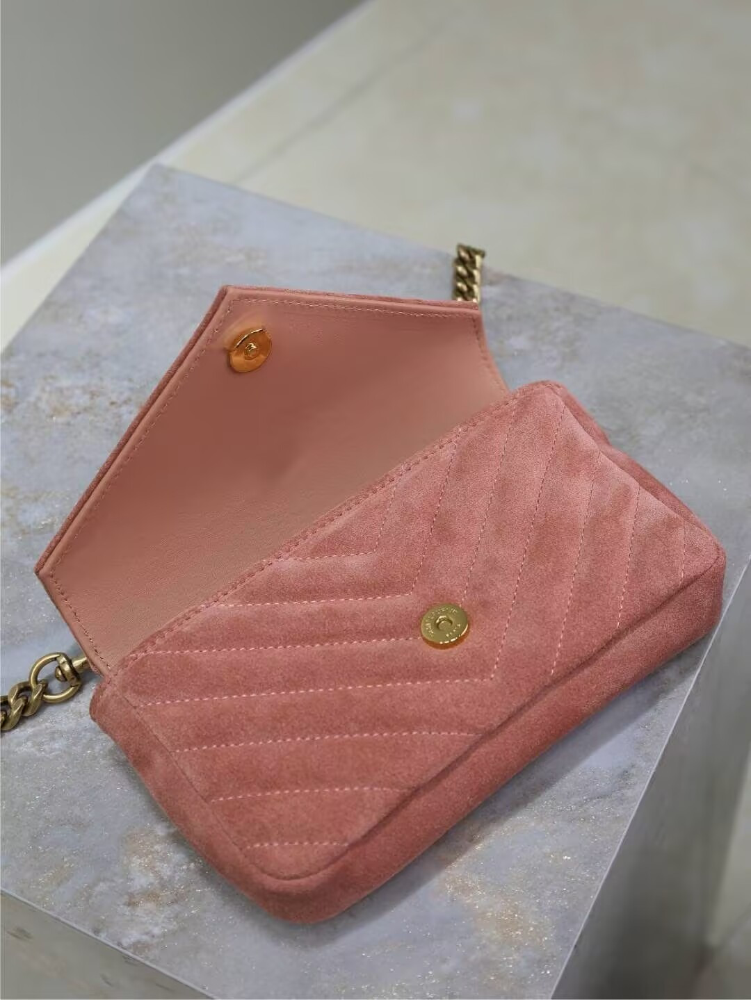 YSL Loulou college mini in suede 20x13x3cm - Image 4
