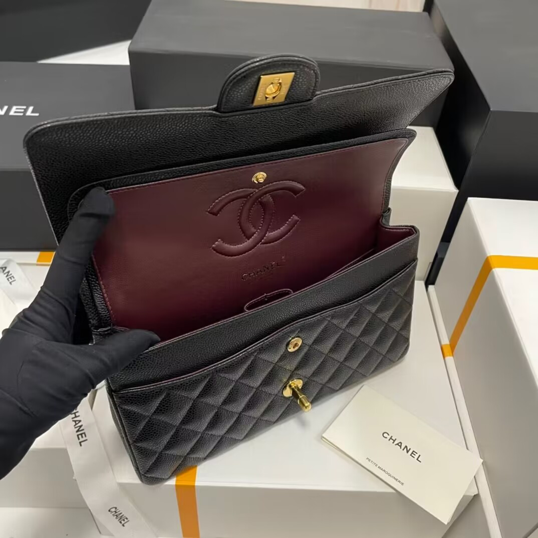 CHANEL CLASSIC HANDBAG GRAINED CALFSKIN 6 × 9.9 × 2.5 in - Image 7