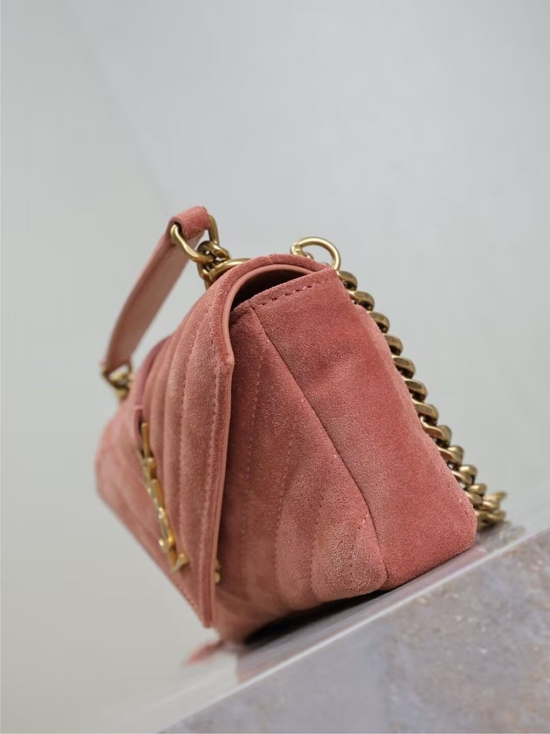 YSL Loulou college mini in suede 20x13x3cm - Image 6