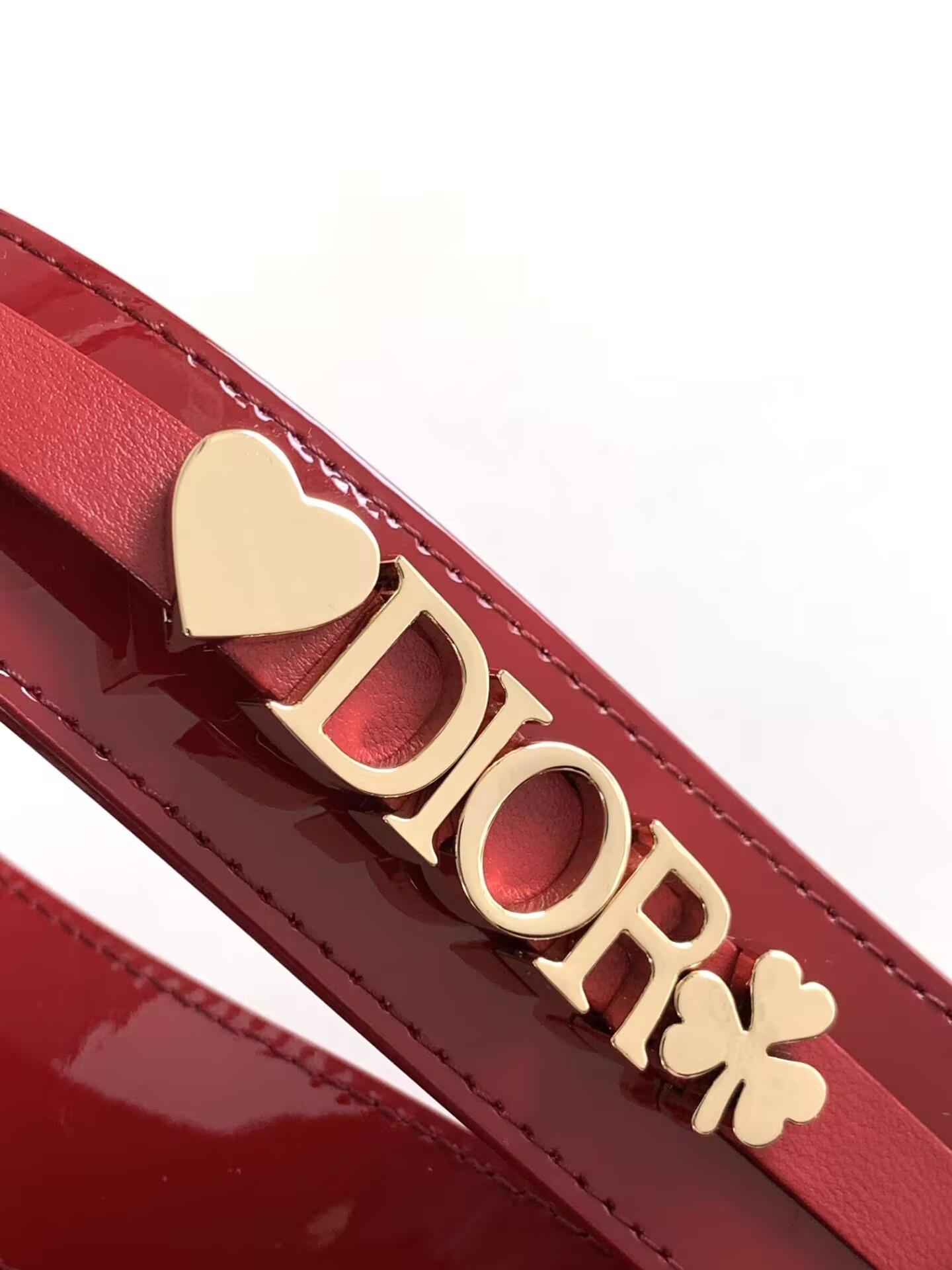 Small Lady Dior My ABCDior Bag Red Patent 8 x 6.5 x 3 inches - Image 10