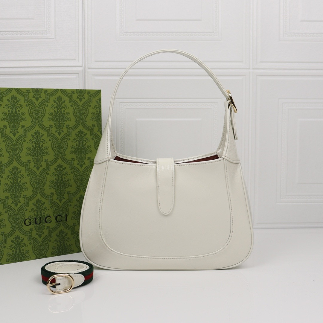 Gucci Jackie small shoulder Bag Ivory Patent Leather 27.4*19.1*4.1cm - Image 3