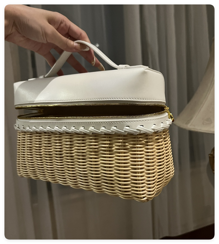 Loro Piana Extra Pocket L27 Wicker Bag FAN4043 (27*16*10cm) - Image 6