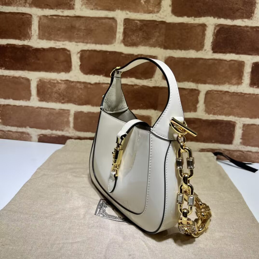 Gucci Mini Jackie 1961 Patent Leather Shoulder Bag 19x13x3cm - Image 5