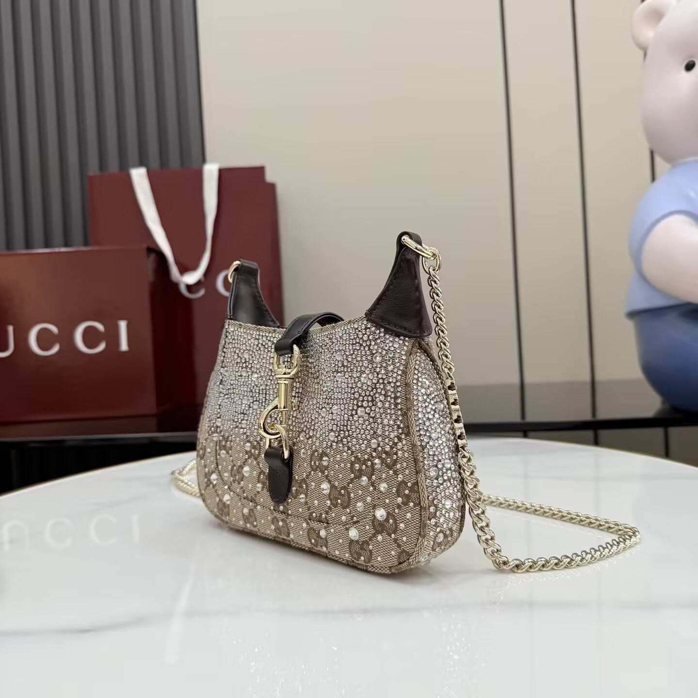 Gucci Jackie Notte Mini Crystal Handbag 19.5x18x3.5cm - Image 5