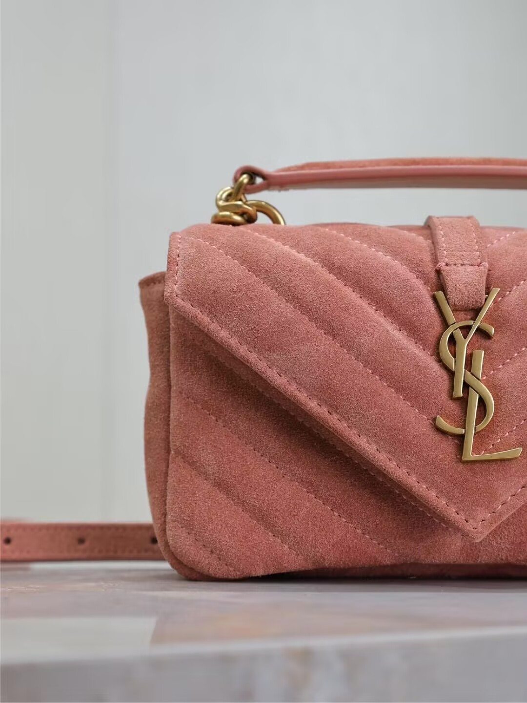 YSL Loulou college mini in suede 20x13x3cm - Image 9