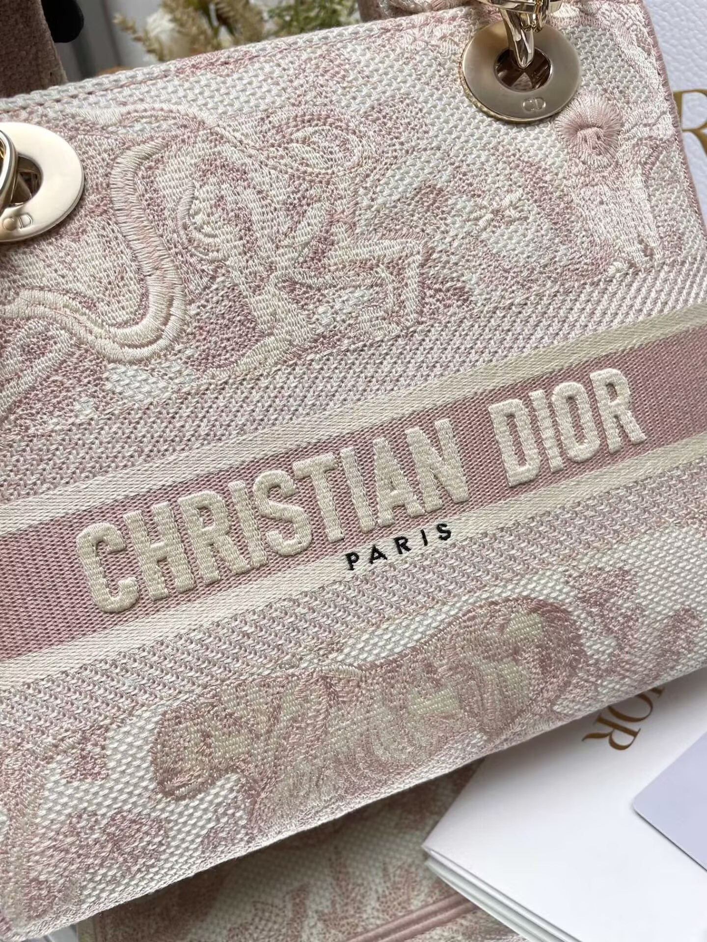 Dioriviera Medium Dior Lady D-Lite Bag 24x20x11cm - Image 8