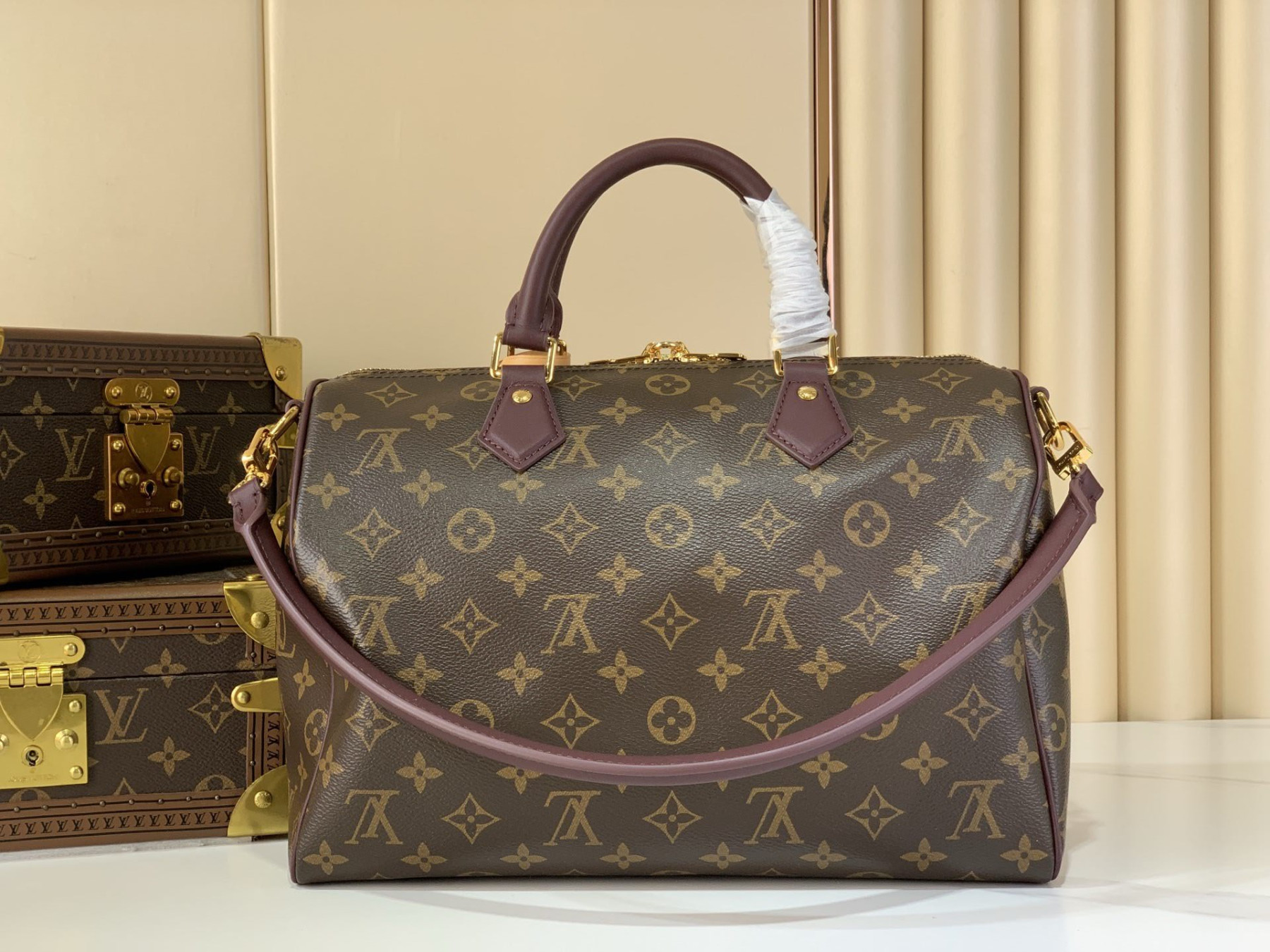 Louis Vuitton Speedy 30 Soft Celebration Monogram Handbag M28379 30x21x17cm - Image 3