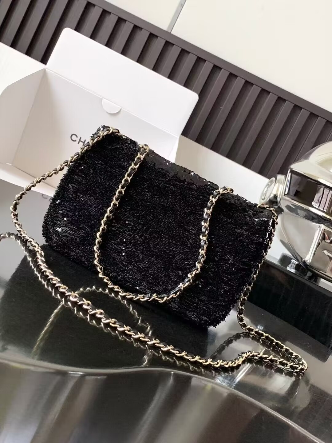Chanel Mini CF Gram Glitter Dinner Bag 20x15x7cm - Image 6