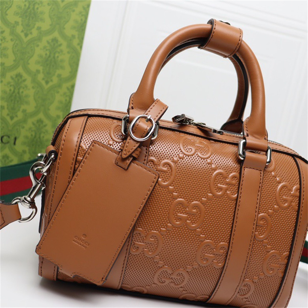 GUCCI JUMBO GG MINI DUFFLE BAG BROWN 8.6 x 5.9 x 4.9 - Image 5