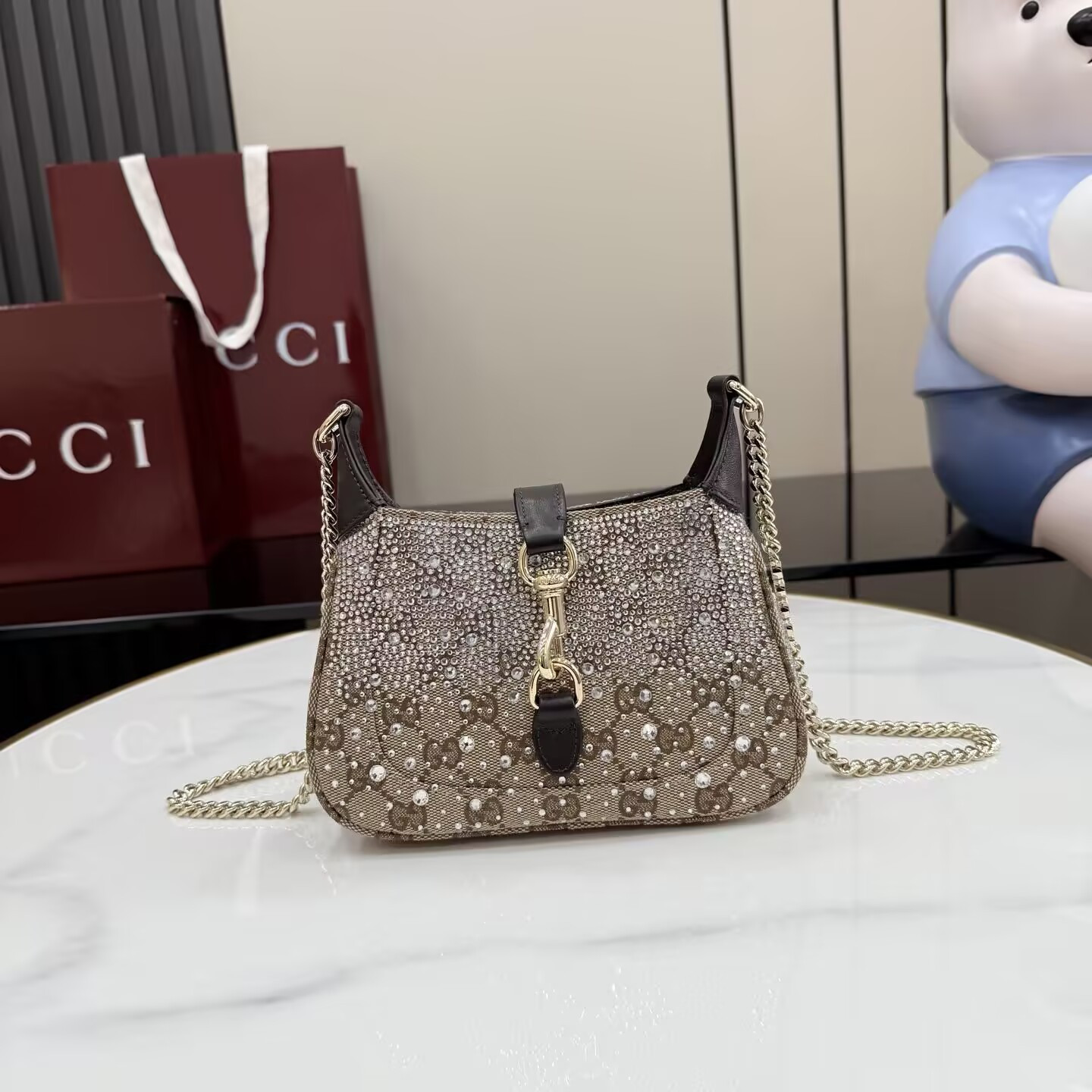 Gucci Jackie Notte Mini Crystal Handbag 19.5x18x3.5cm - Image 2