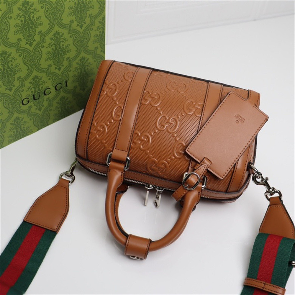 GUCCI JUMBO GG MINI DUFFLE BAG BROWN 8.6 x 5.9 x 4.9 - Image 4