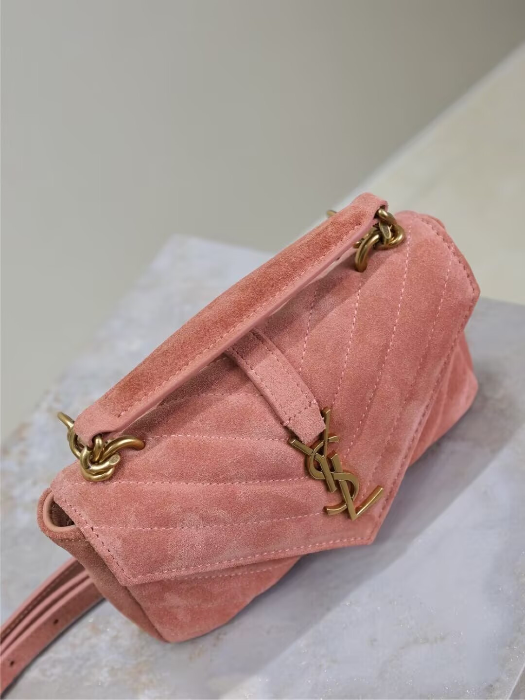 YSL Loulou college mini in suede 20x13x3cm - Image 10