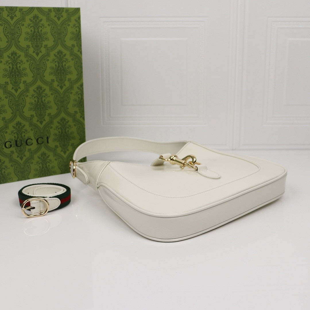 Gucci Jackie small shoulder Bag Ivory Patent Leather 27.4*19.1*4.1cm - Image 4