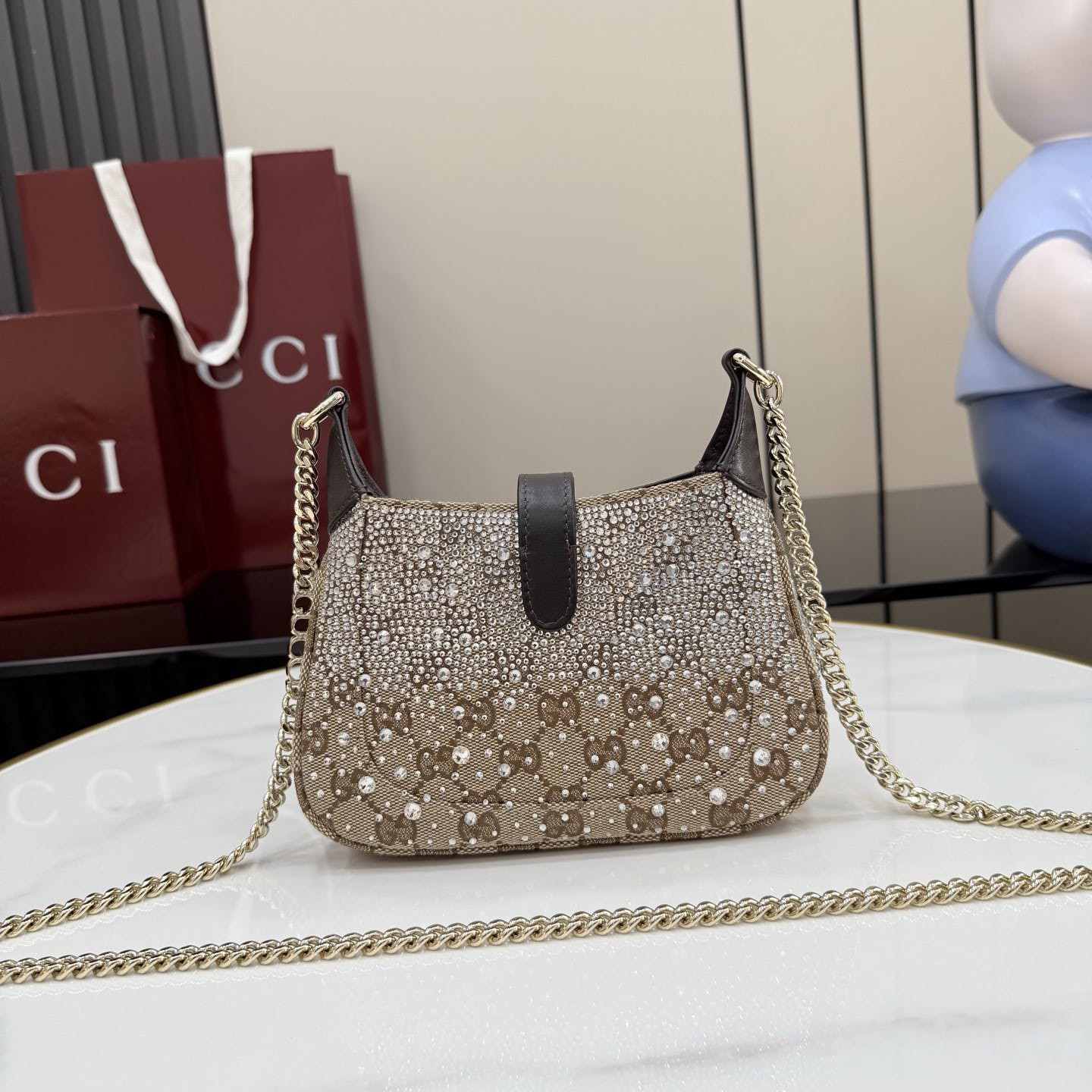 Gucci Jackie Notte Mini Crystal Handbag 19.5x18x3.5cm - Image 3