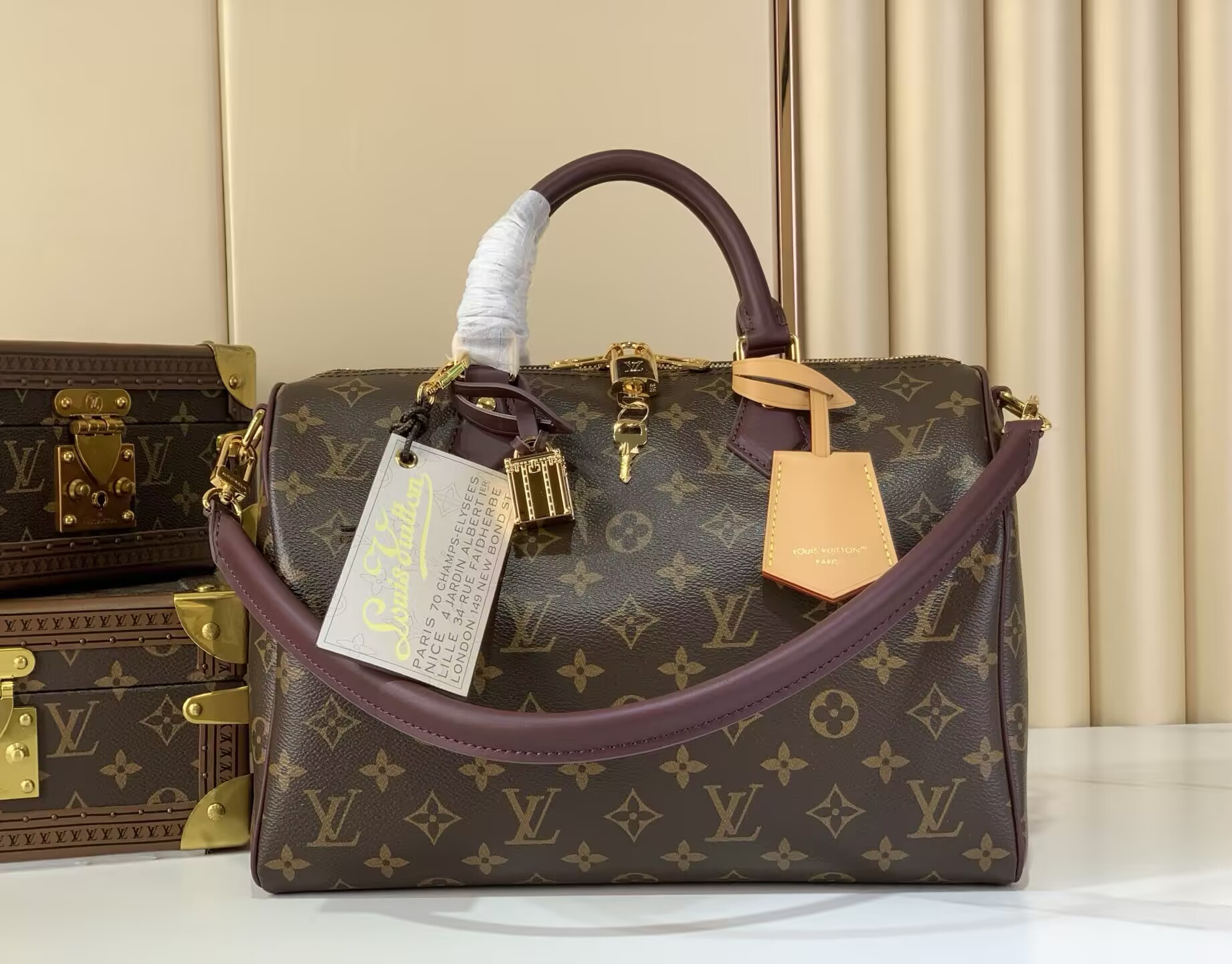 Louis Vuitton Speedy 30 Soft Celebration Monogram Handbag M28379 30x21x17cm