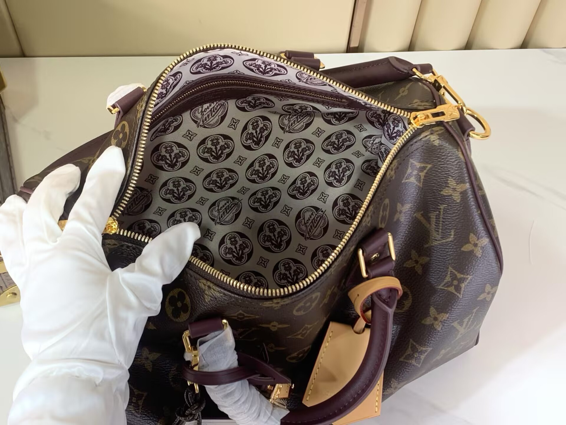 Louis Vuitton Speedy 30 Soft Celebration Monogram Handbag M28379 30x21x17cm - Image 6