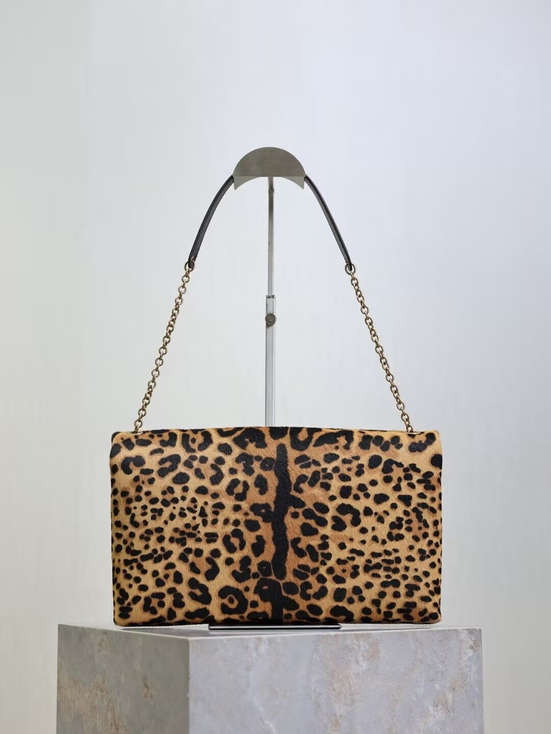 YSL CASSANDRE large pouch on chain in pony hair leather 29.5x18x5cm - Image 3