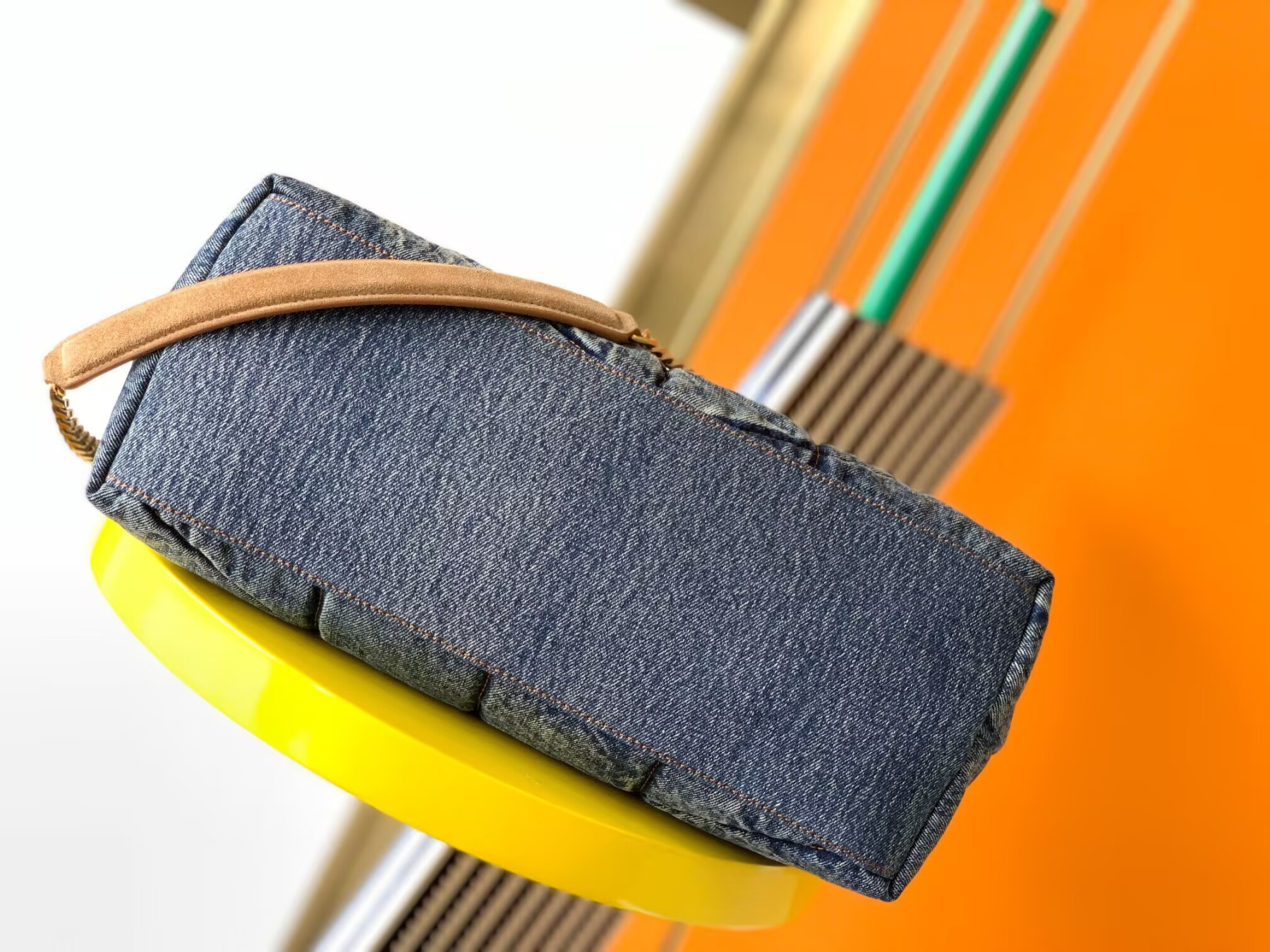 YSL PUFFER in suede and denim 35x23x13.5cm - Image 7