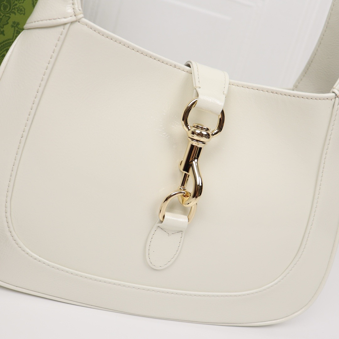 Gucci Jackie small shoulder Bag Ivory Patent Leather 27.4*19.1*4.1cm - Image 5