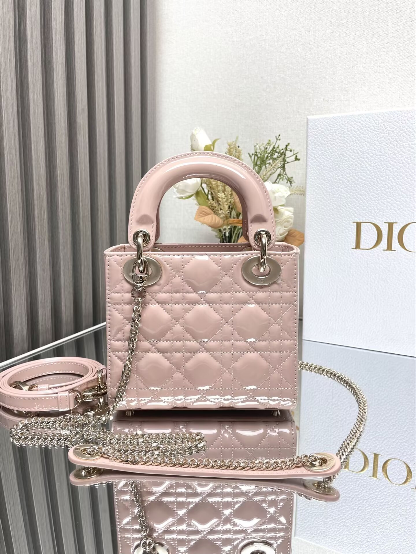 MINI LADY DIOR DIORAMOUR BAG 17x15x7cm - Image 3