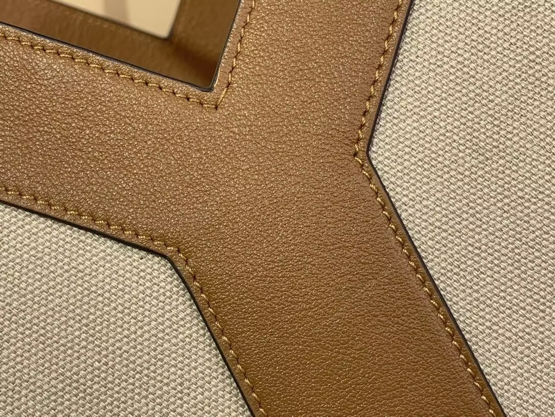 YSL Y Tote In Canvas And Leather 37*32*7cm - Image 8