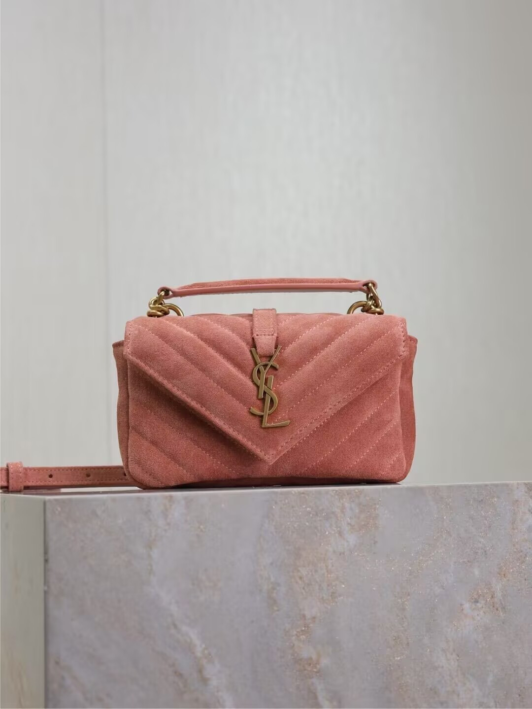 YSL Loulou college mini in suede 20x13x3cm - Image 2