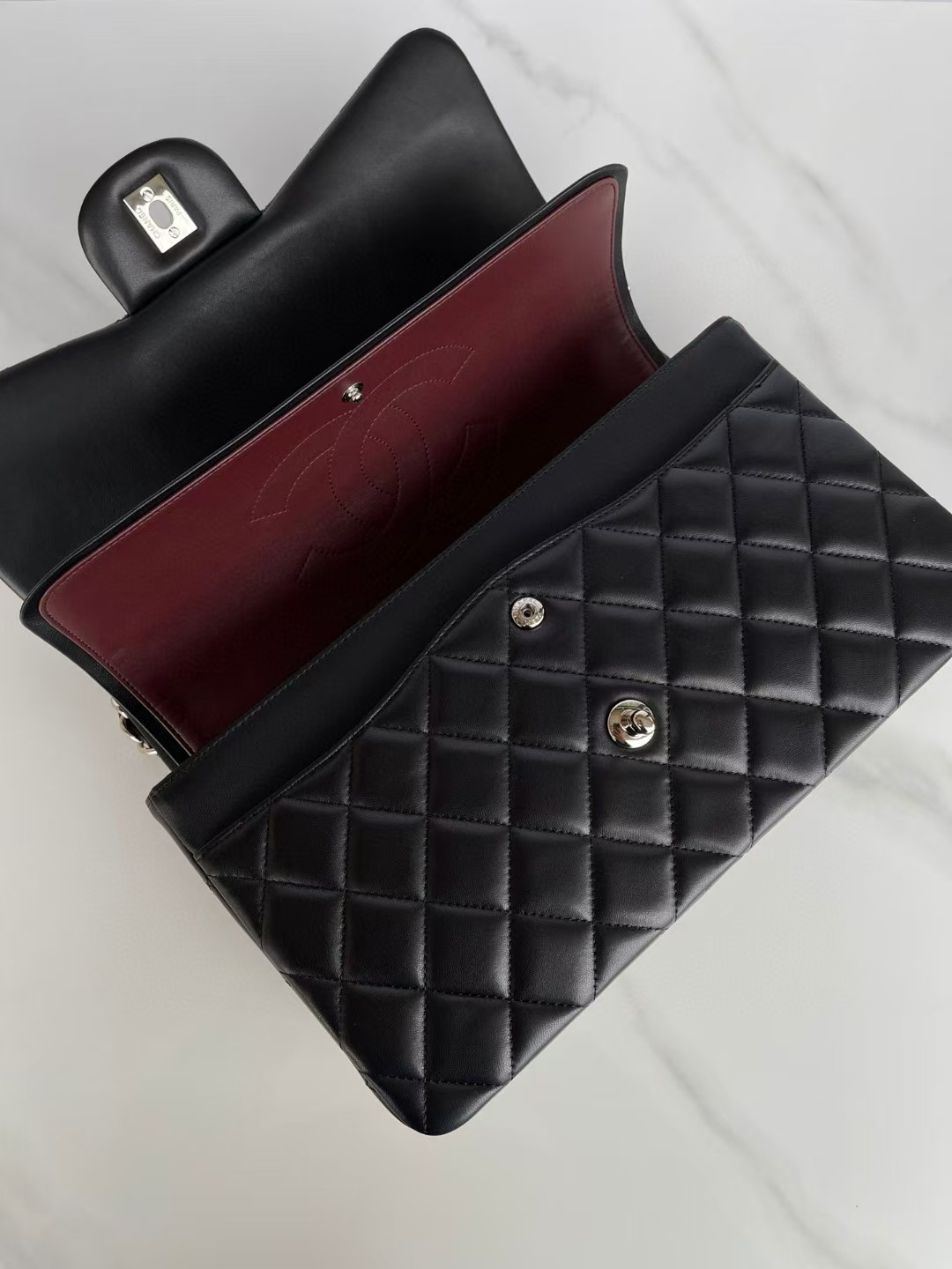 Chanel Classic Flap Jumbo 30cm CF shiny black 19.5×30×10cm - Image 7