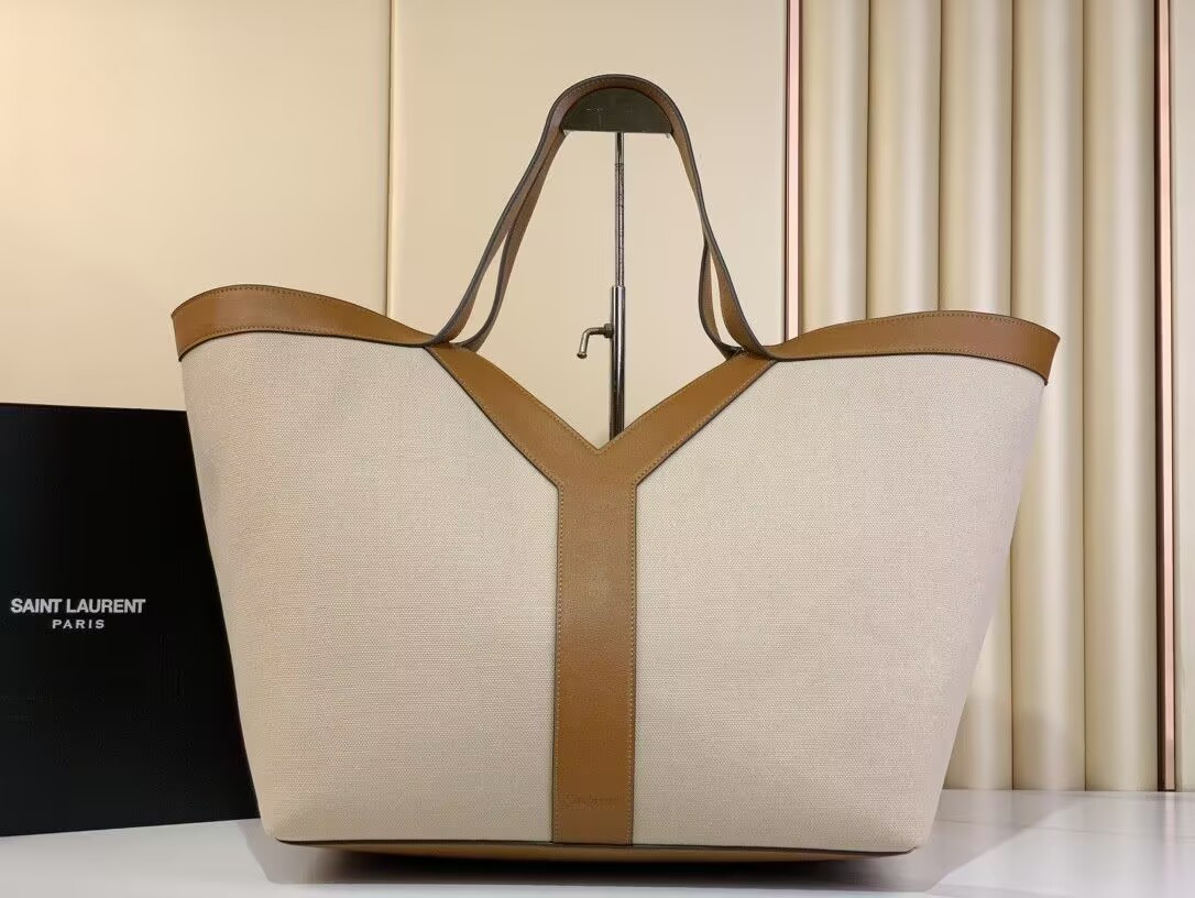 YSL Y Tote In Canvas And Leather 37*32*7cm - Image 3