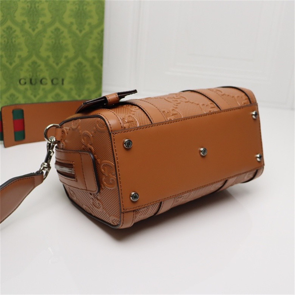 GUCCI JUMBO GG MINI DUFFLE BAG BROWN 8.6 x 5.9 x 4.9 - Image 7