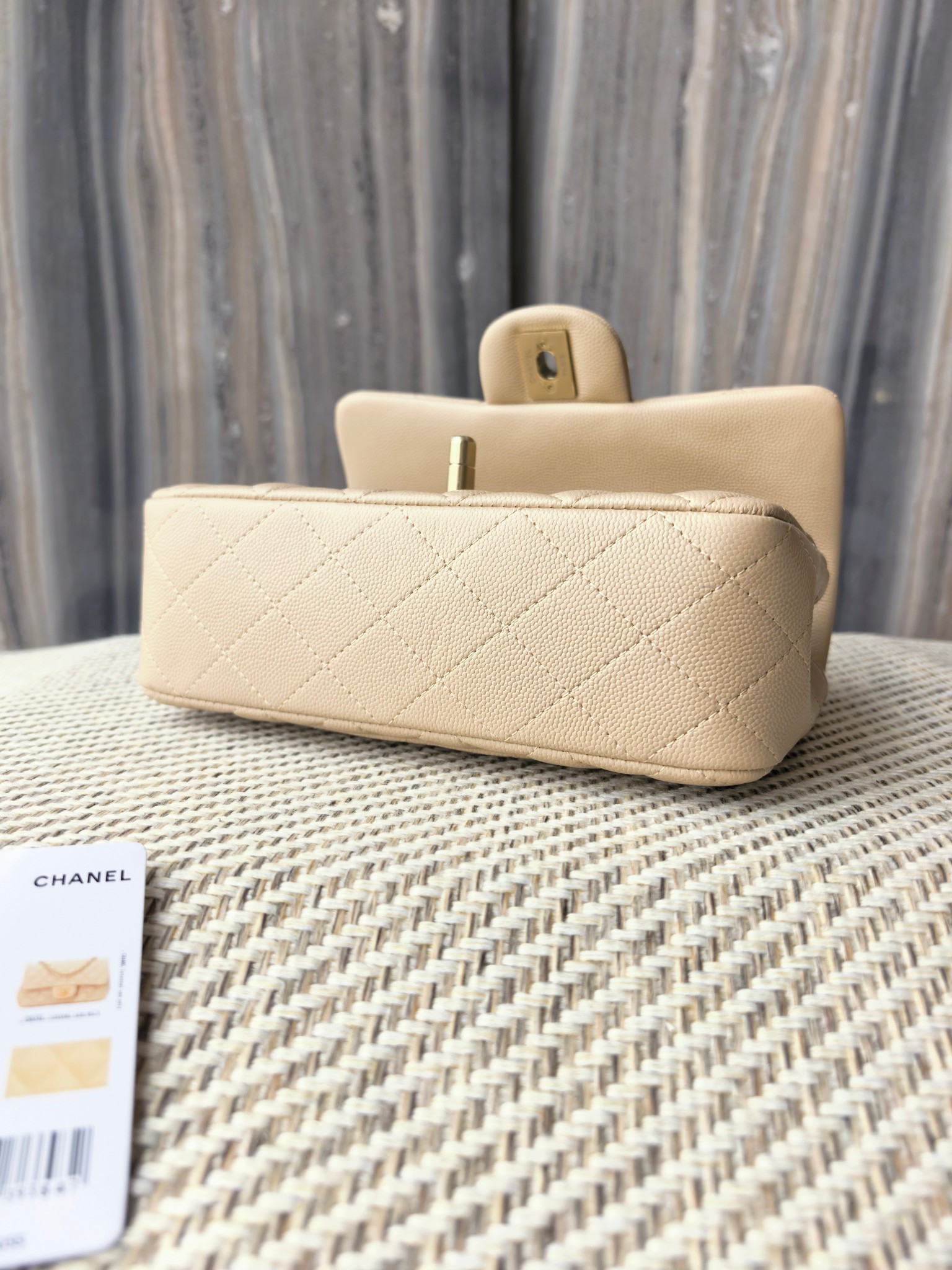 Chanel Mini Flap Bag Milky Tea Color Light Gold Hardware 20x12x6cm - Image 5