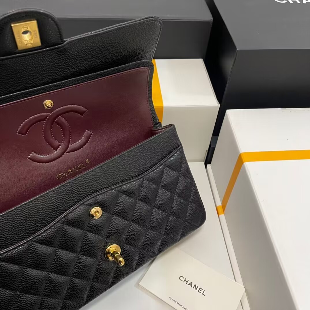 CHANEL CLASSIC HANDBAG GRAINED CALFSKIN 6 × 9.9 × 2.5 in - Image 5