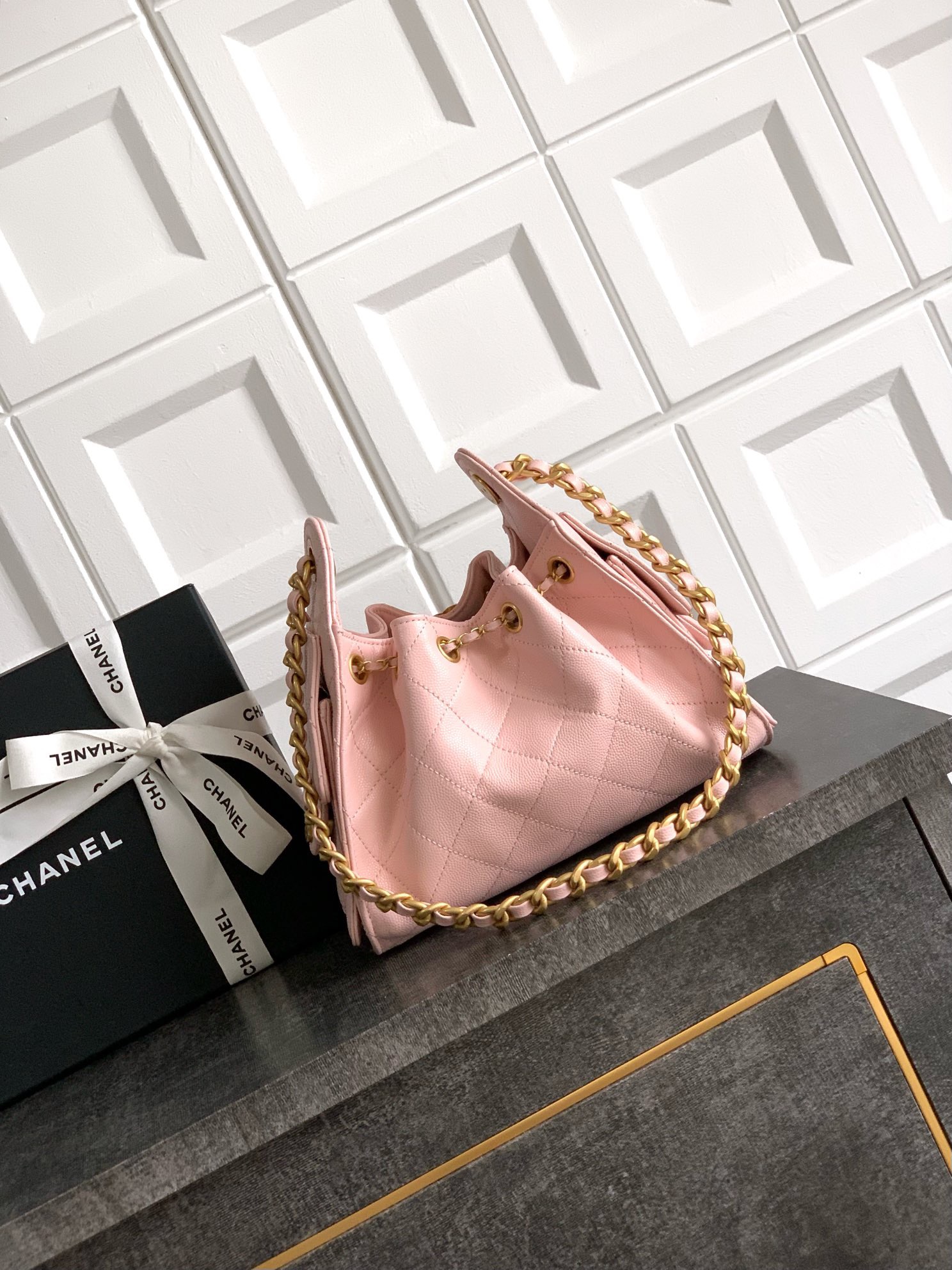 CHANEL 25 MINI HOBO BAG GRAINED CALFSKIN AS5631 00 (22*20*12.5cm) - Image 4