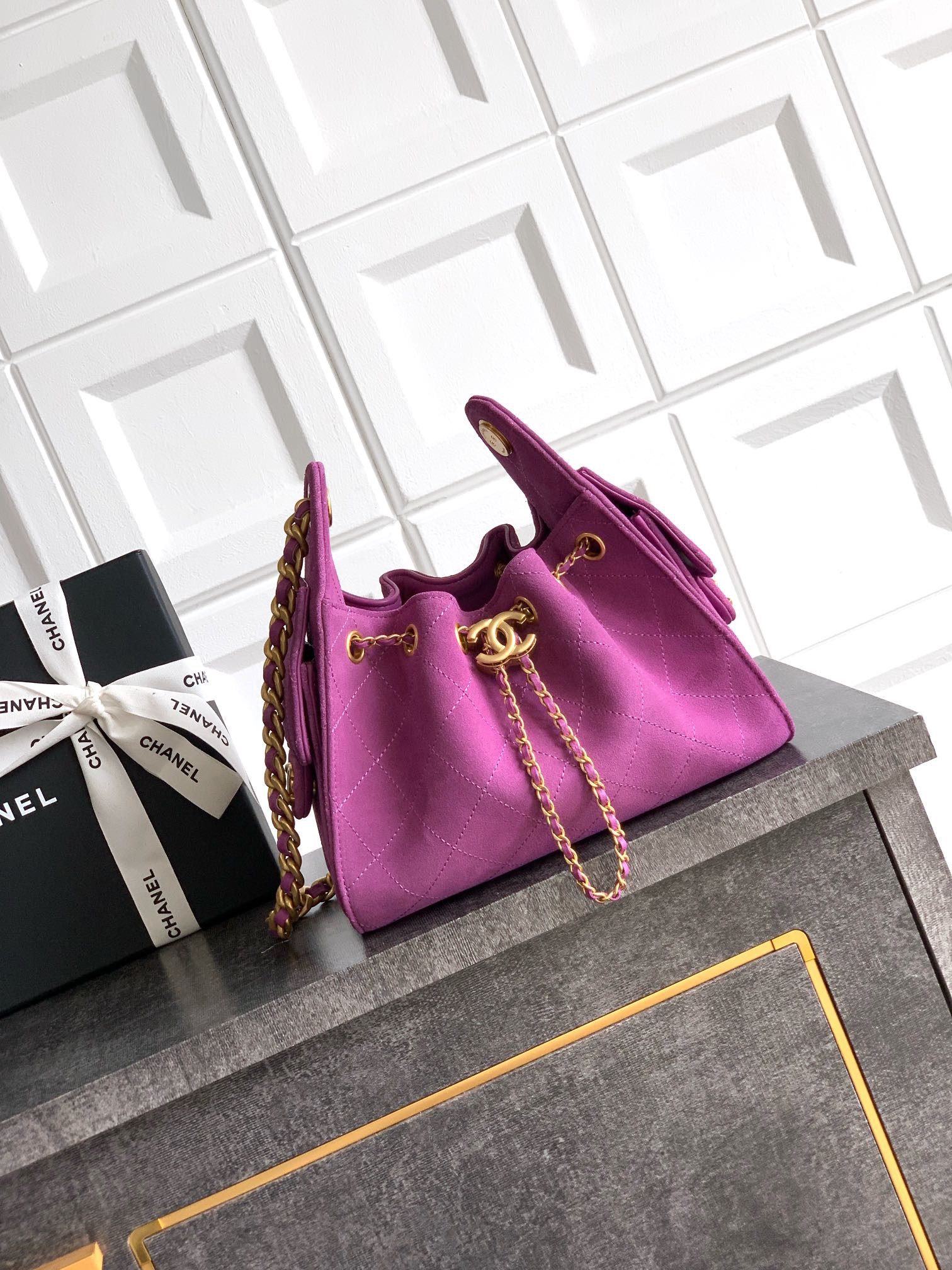 CHANEL 25 MINI HOBO BAG SUEDE AS5631 05 (22*20*12.5cm) - Image 2