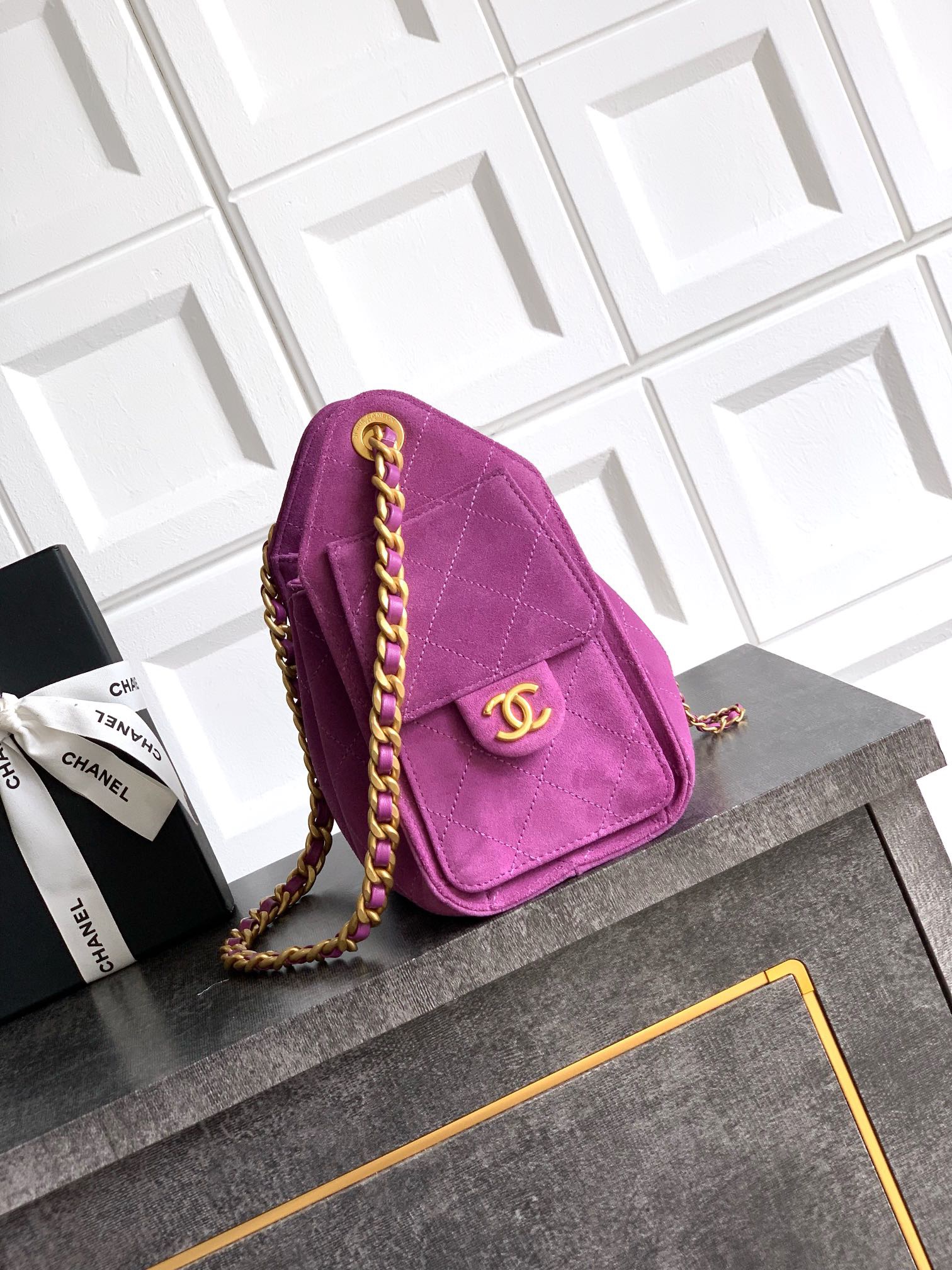 CHANEL 25 MINI HOBO BAG SUEDE AS5631 05 (22*20*12.5cm) - Image 3