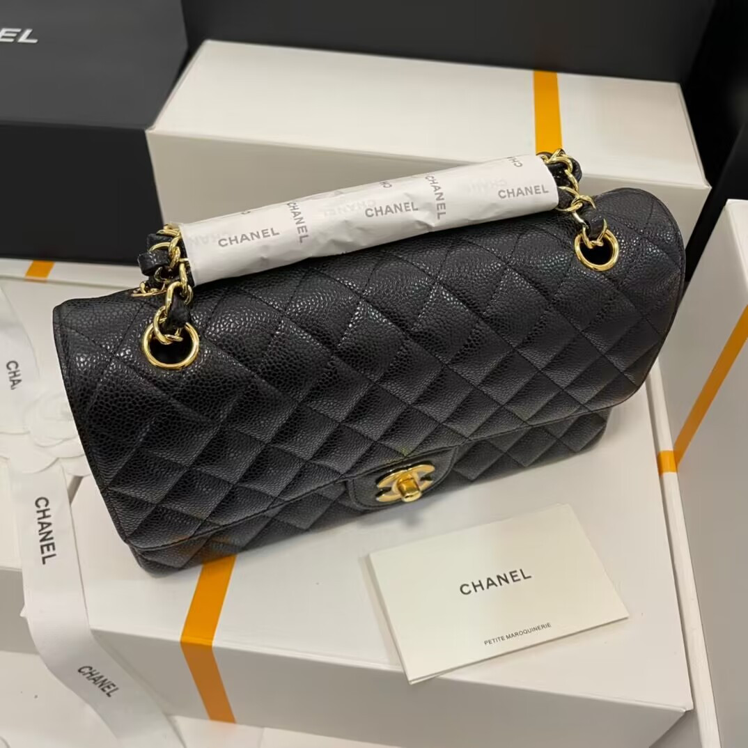 CHANEL CLASSIC HANDBAG GRAINED CALFSKIN 6 × 9.9 × 2.5 in - Image 3