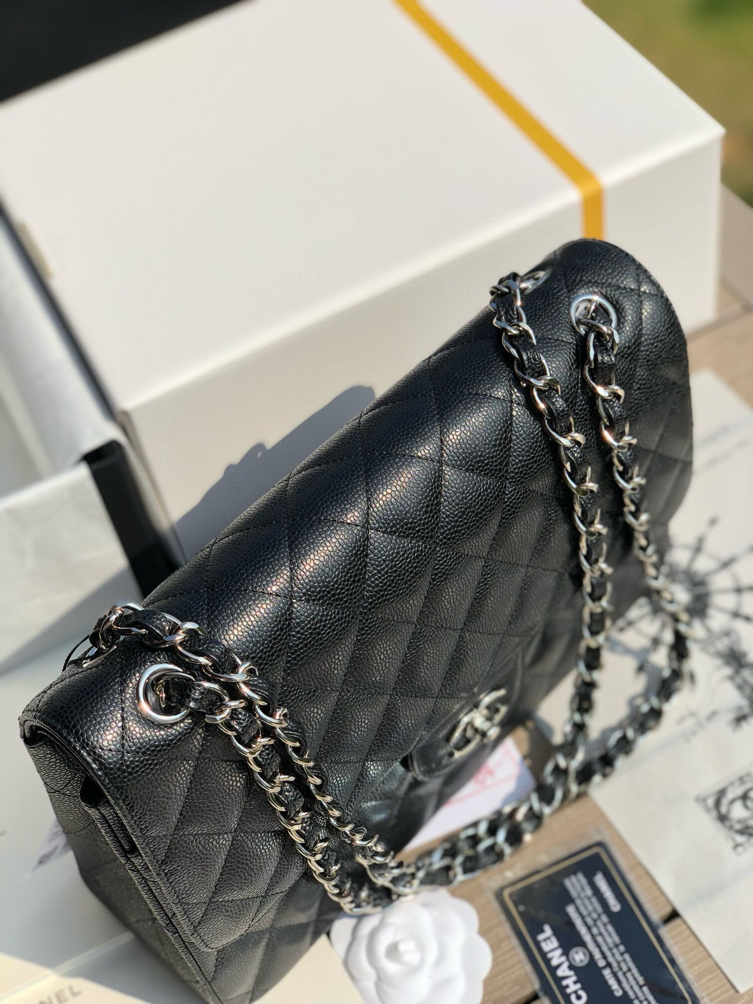 Chanel Classic Flap Jumbo 30cm CF black Silver - Image 4