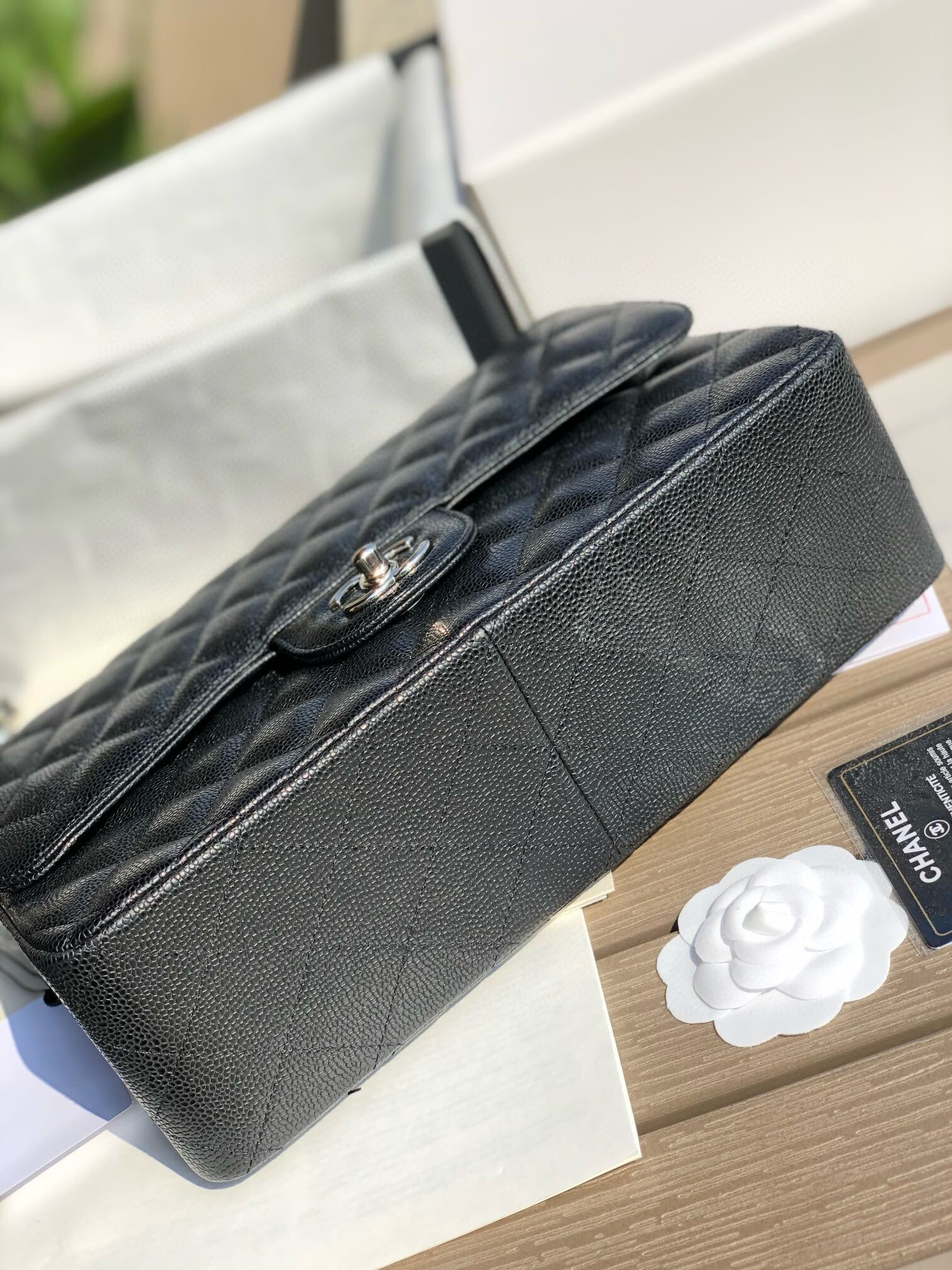 Chanel Classic Flap Jumbo 30cm CF black Silver - Image 5