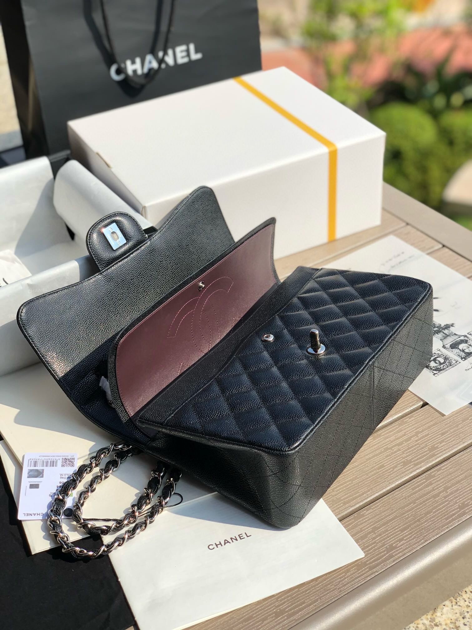 Chanel Classic Flap Jumbo 30cm CF black Silver - Image 8